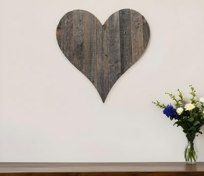 24" Weathered Gray Reclaimed Wood Heart Wall Decor