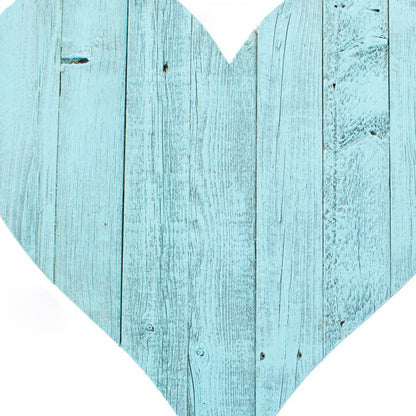 24" Turquoise Reclaimed Wood Heart Wall Decor