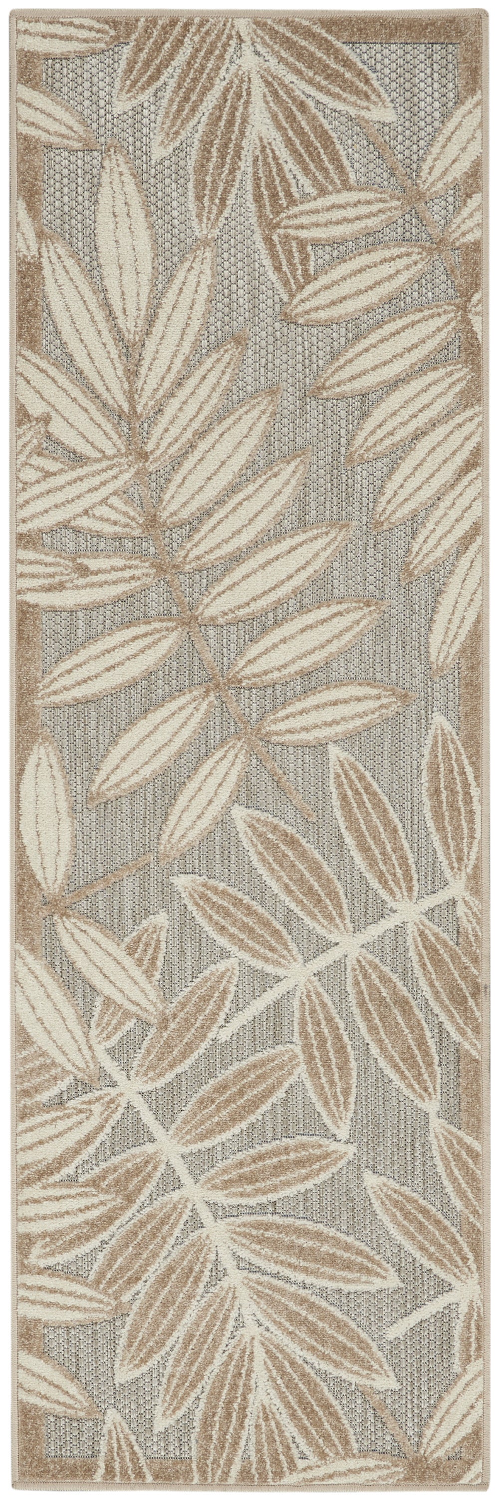 3' X 4' Gray And Ivory Floral Indoor Outdoor Area Rug