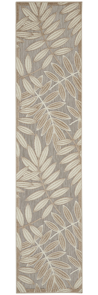 3' X 4' Gray And Ivory Floral Indoor Outdoor Area Rug