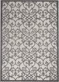 5' X 8' Gray Floral Indoor Outdoor Area Rug