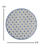 5' Round Blue And Gray Round Geometric Indoor Outdoor Area Rug