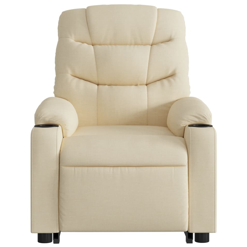 Stand up Massage Recliner Chair Cream Fabric