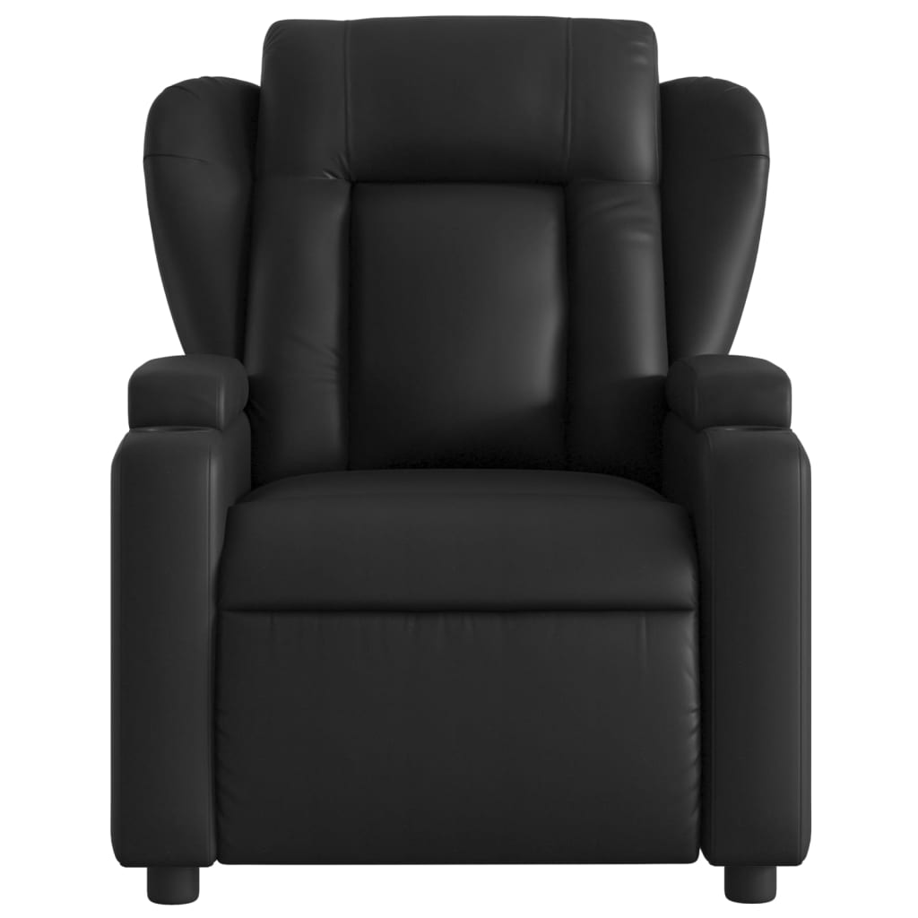 Electric Massage Recliner Chair Black Faux Leather