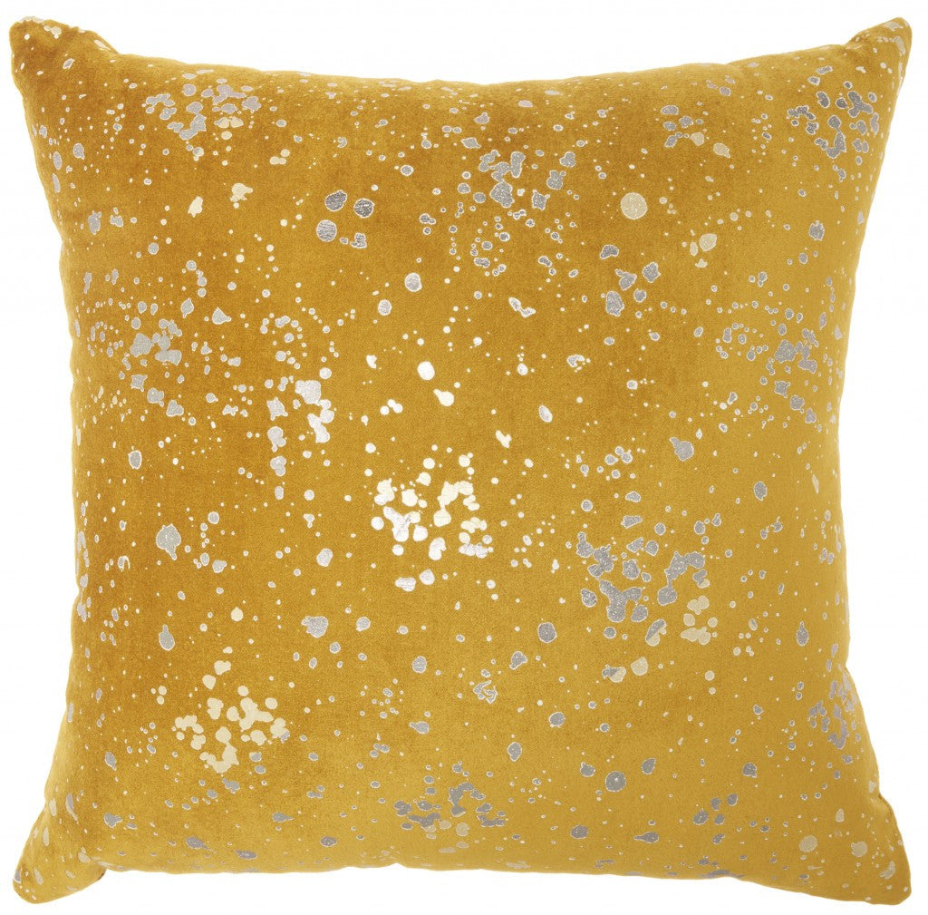 Mustard And Silver Throw Pillow