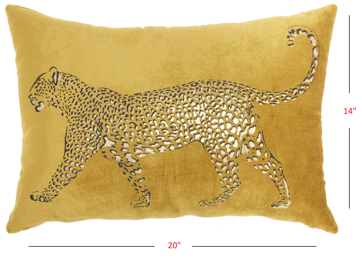 Bold Golden Leopard Lumbar Pillow