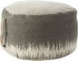 20" Charcoal Cotton Abstract Pouf Ottoman