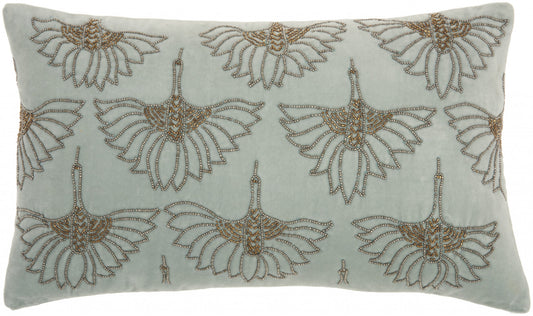 Brilliant Celadon Blue Lumbar Pillow