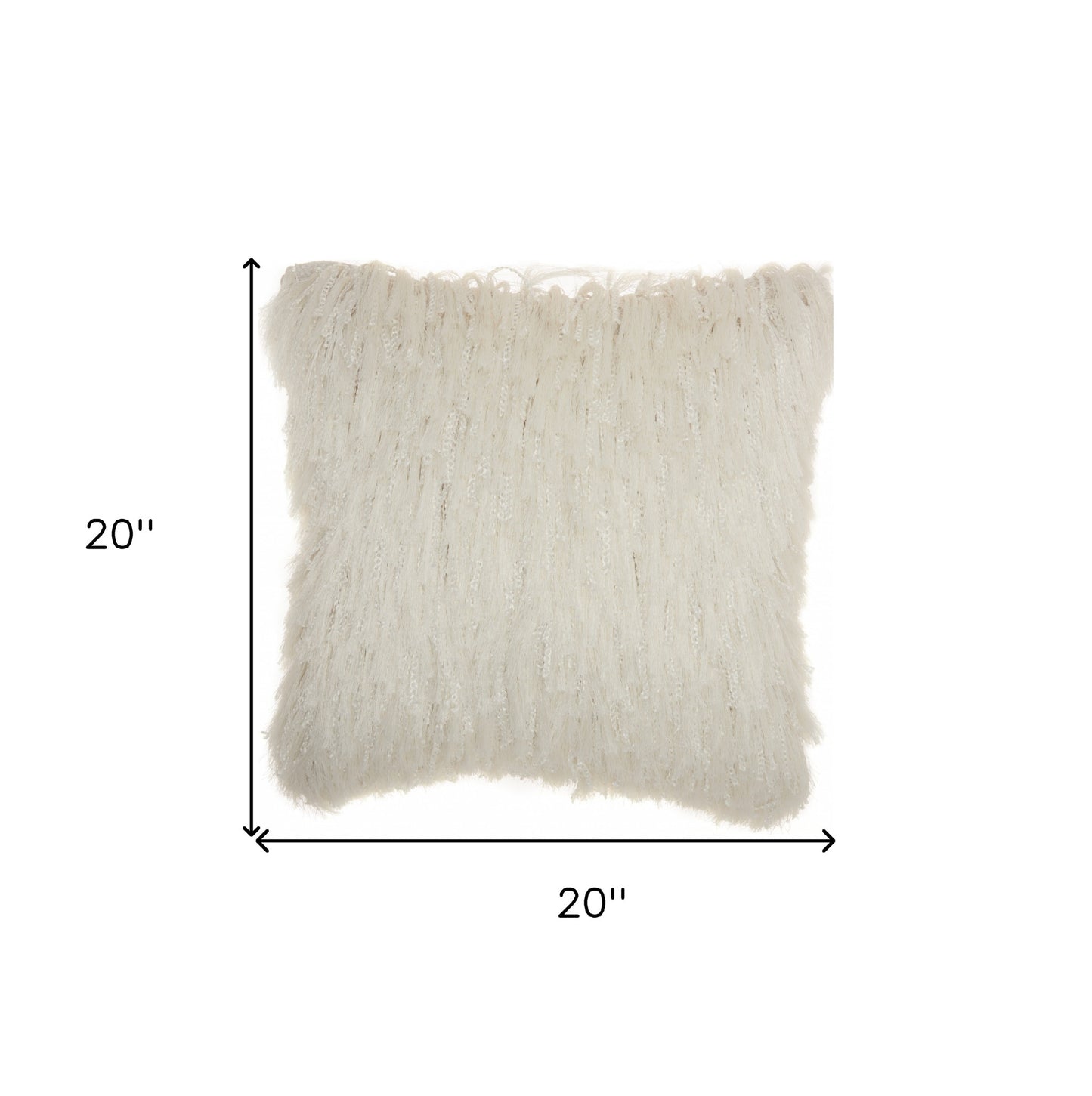 Soft White Shag Accent Pillow