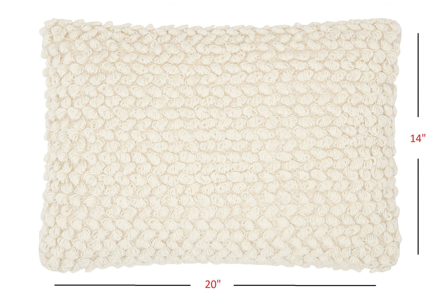 Off White Knotted Detail Lumbar Pillow