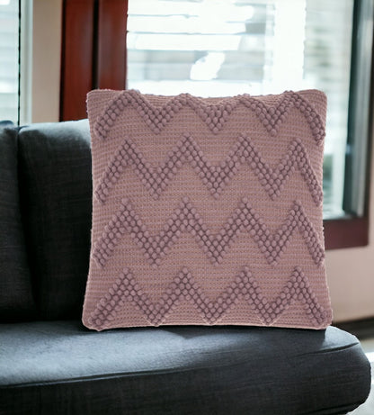 Boho Pale Purple Textural Chevron Throw Pillow