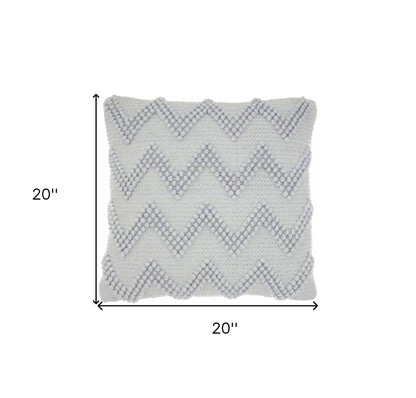 Pale Blue Chevron Detail Throw Pillow