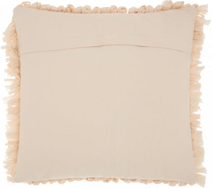 Loose Luscious Shag Beige Throw Pillow