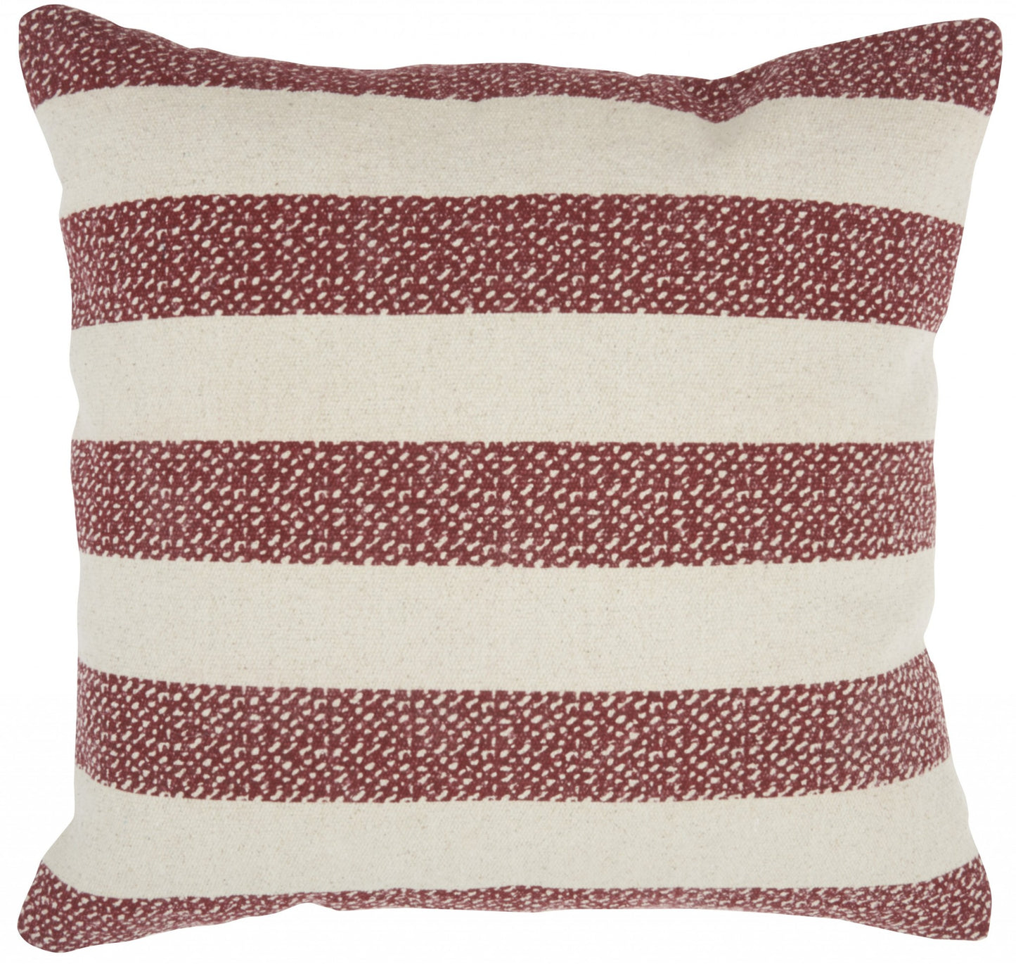 Red And Ivory Stripes Throw Pillow