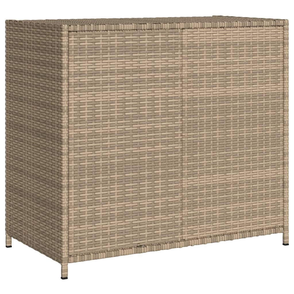 Patio Storage Cabinet Beige 32.7"x17.7"x29.9" Poly Rattan