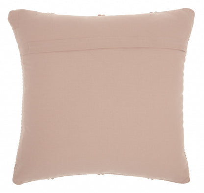 Blush Pink Textured Lattice Throw Pillow