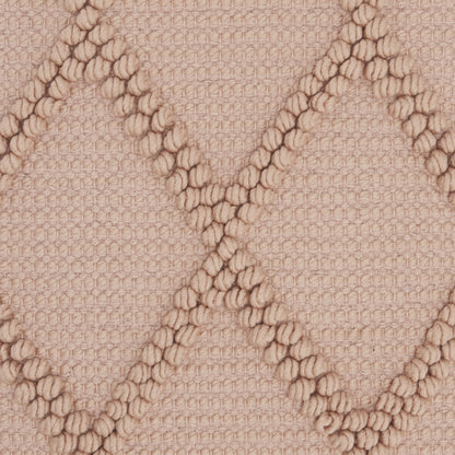 Blush Pink Textured Lattice Throw Pillow