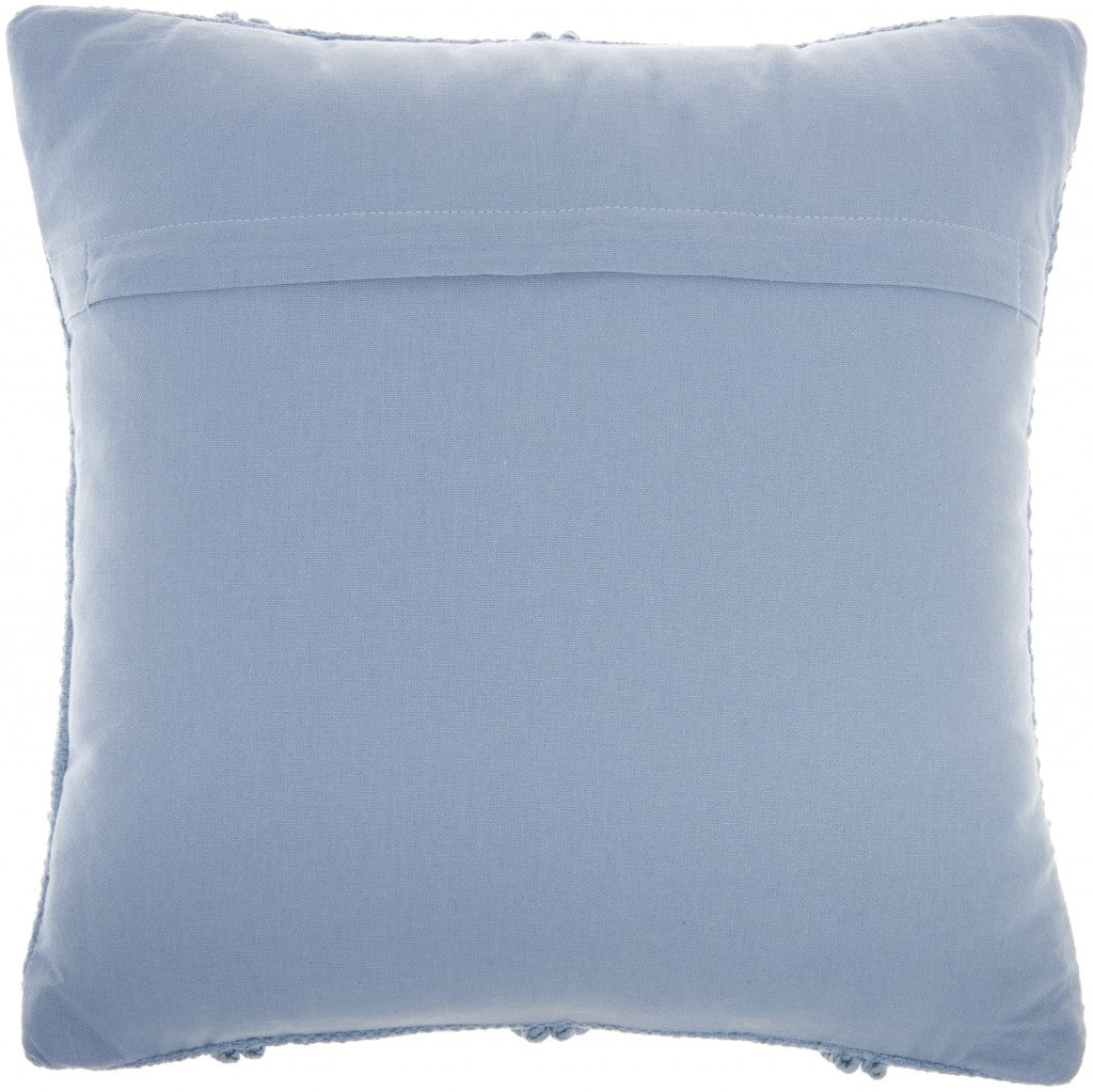 Soft Blue Textured Lattice Throw Pillow