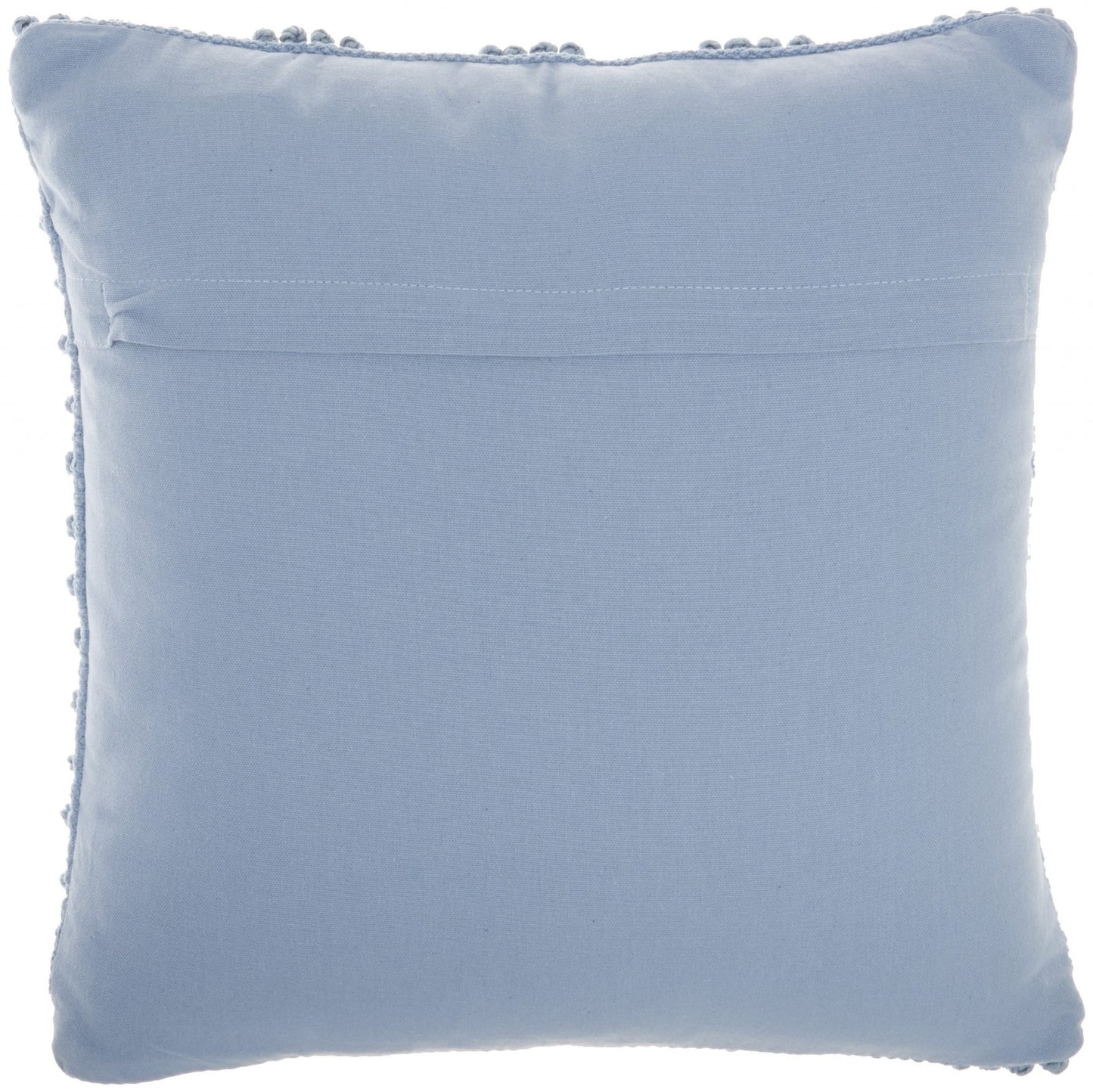 18" Blue Dot And Stripe Polyester and Cotton Blend Throw Pillow With Texture