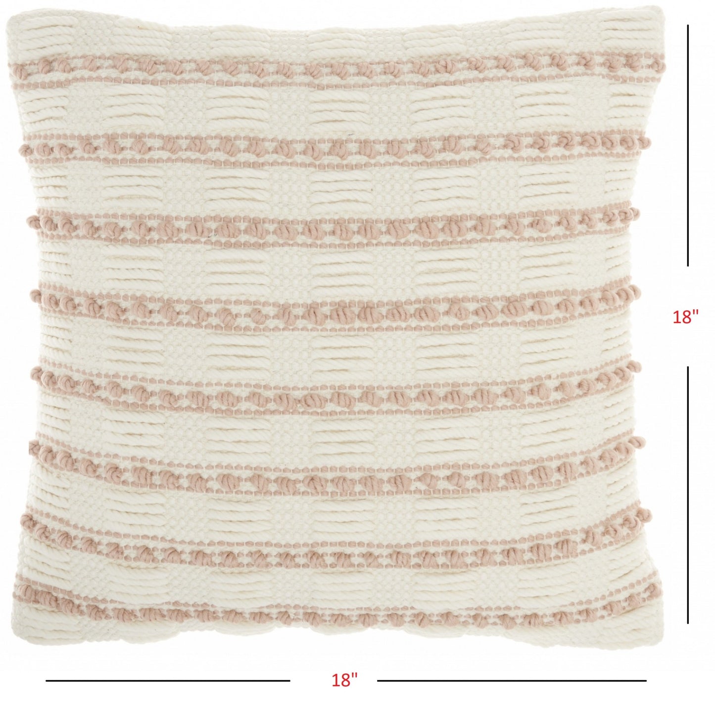 18" Blush Cotton Blend Throw Pillow