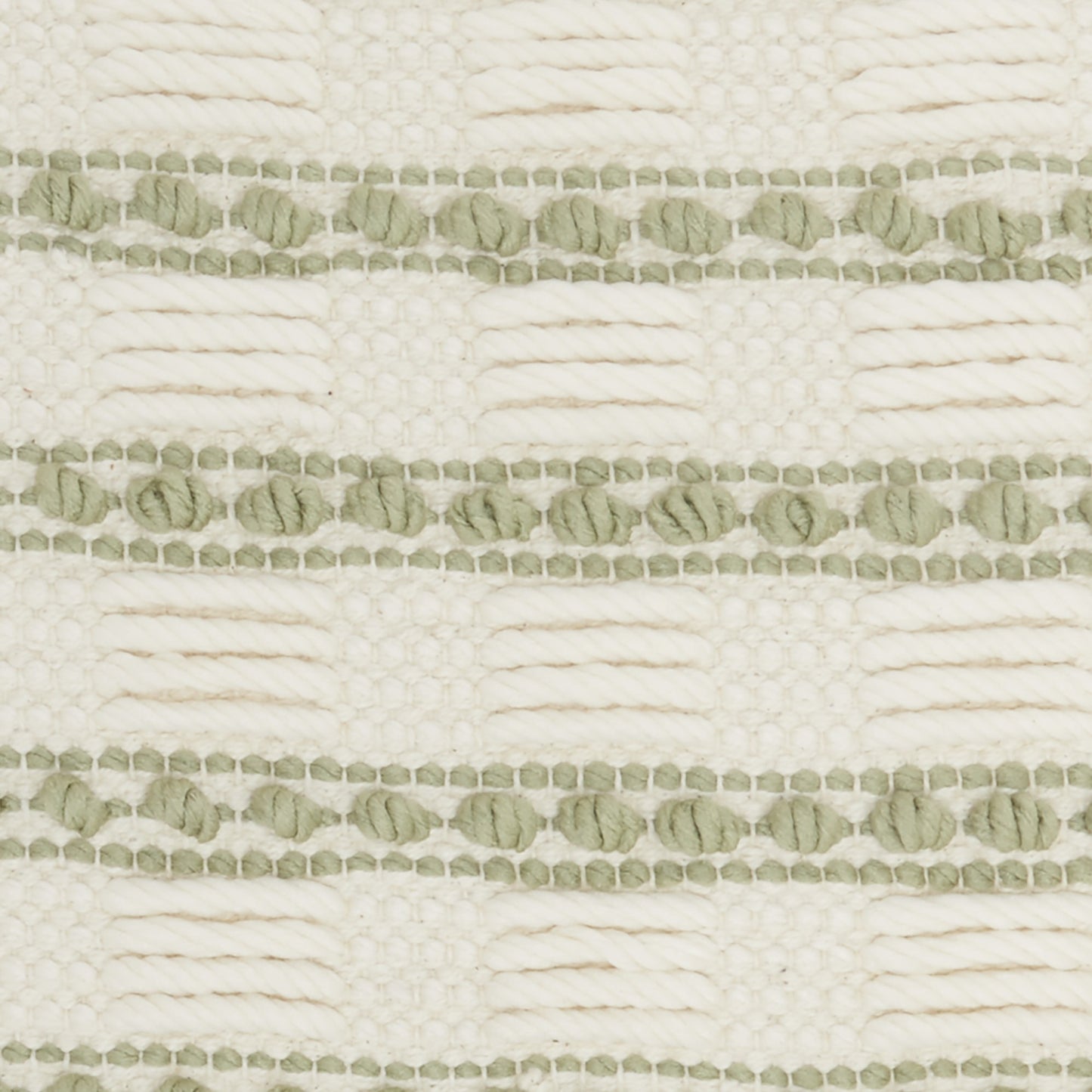 Sage And Ivory Textured Stripes Throw Pillow