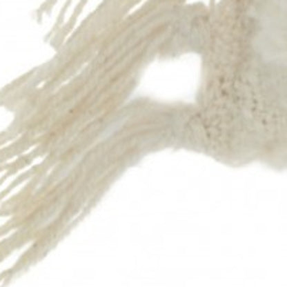 Tassel Detailed White Throw Pillow