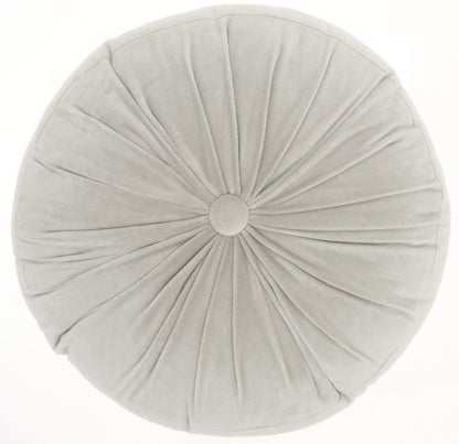 16" X 16" Light Gray Round Velvet Throw Pillow