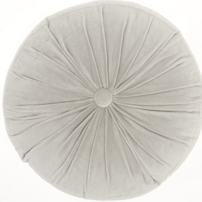 16" X 16" Light Gray Round Velvet Throw Pillow