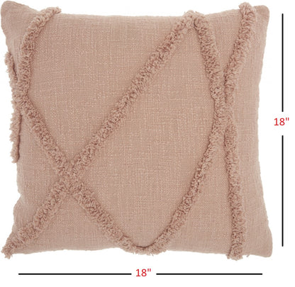 Boho Chic Blush Textured Lines Throw Pillow