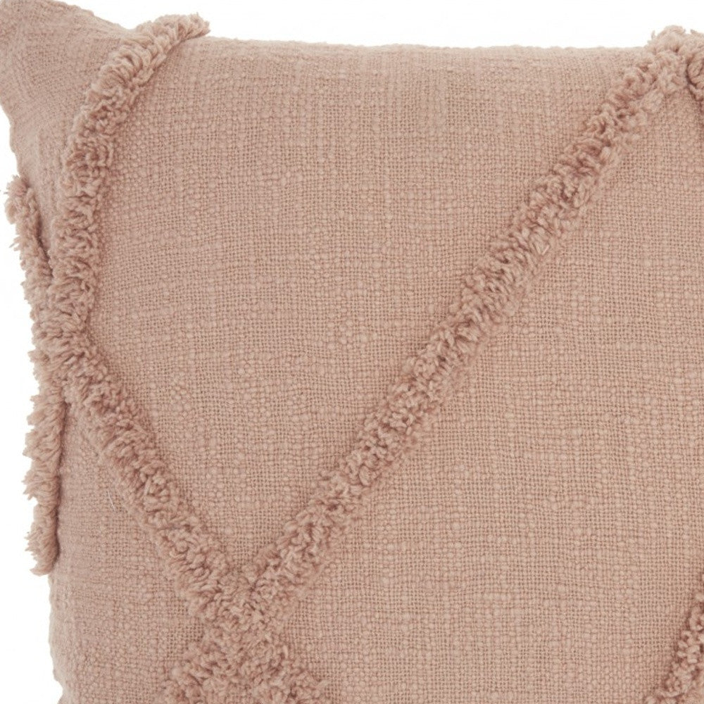 Boho Chic Blush Textured Lines Throw Pillow