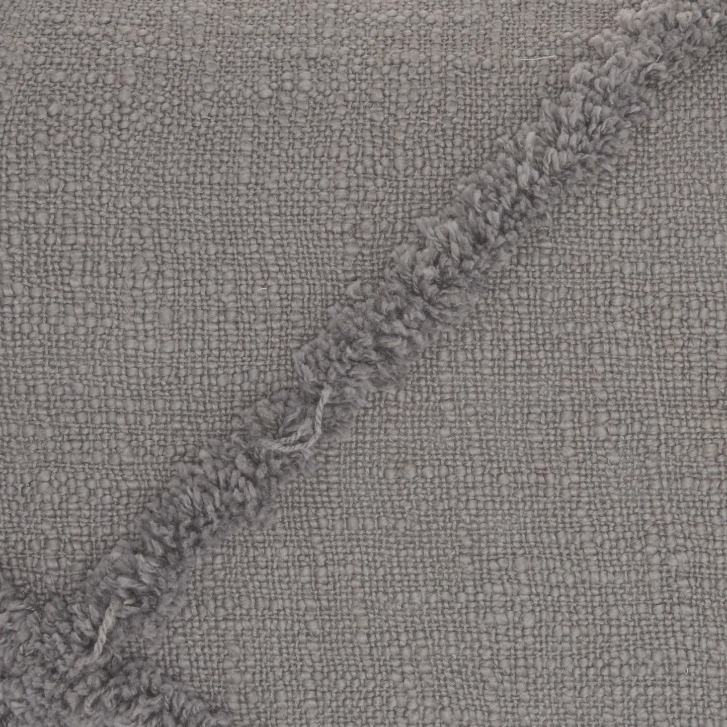 Gray  Abstract Shaggy Detail Lumbar Pillow