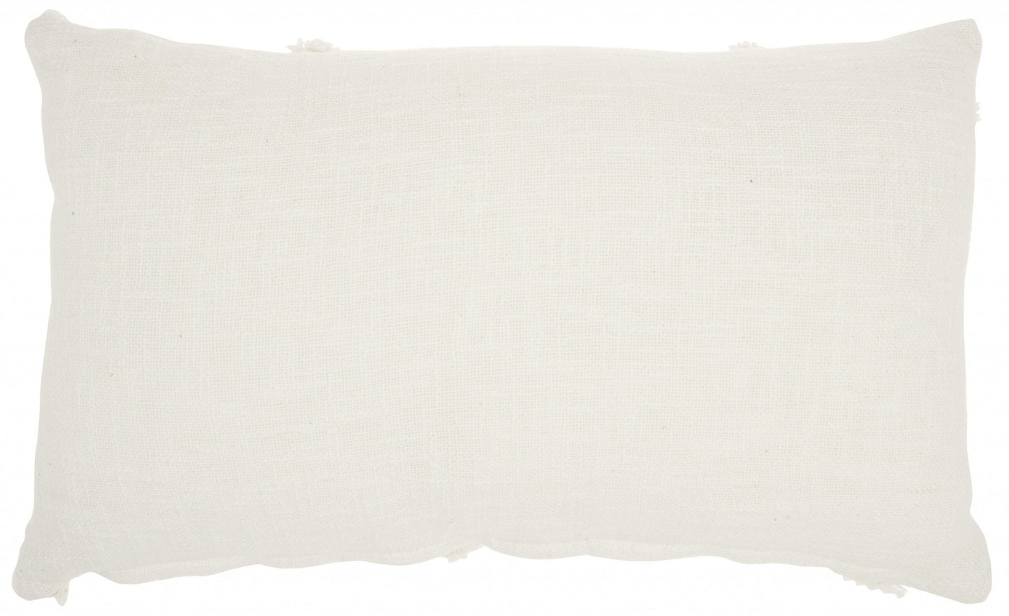 White Abstract  Shaggy Detail Lumbar Pillow