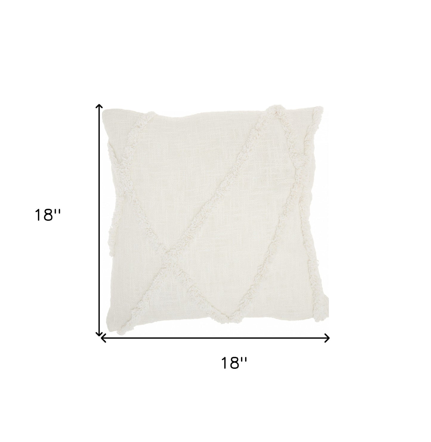 Boho Chic White Textured Lines Throw Pillow