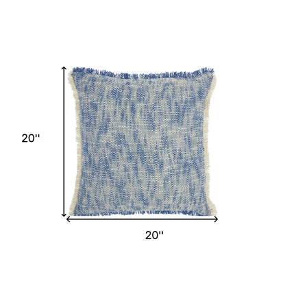 Blue And Ivory Abstract Pattern Throw Pillow