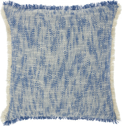 Blue And Ivory Abstract Pattern Throw Pillow