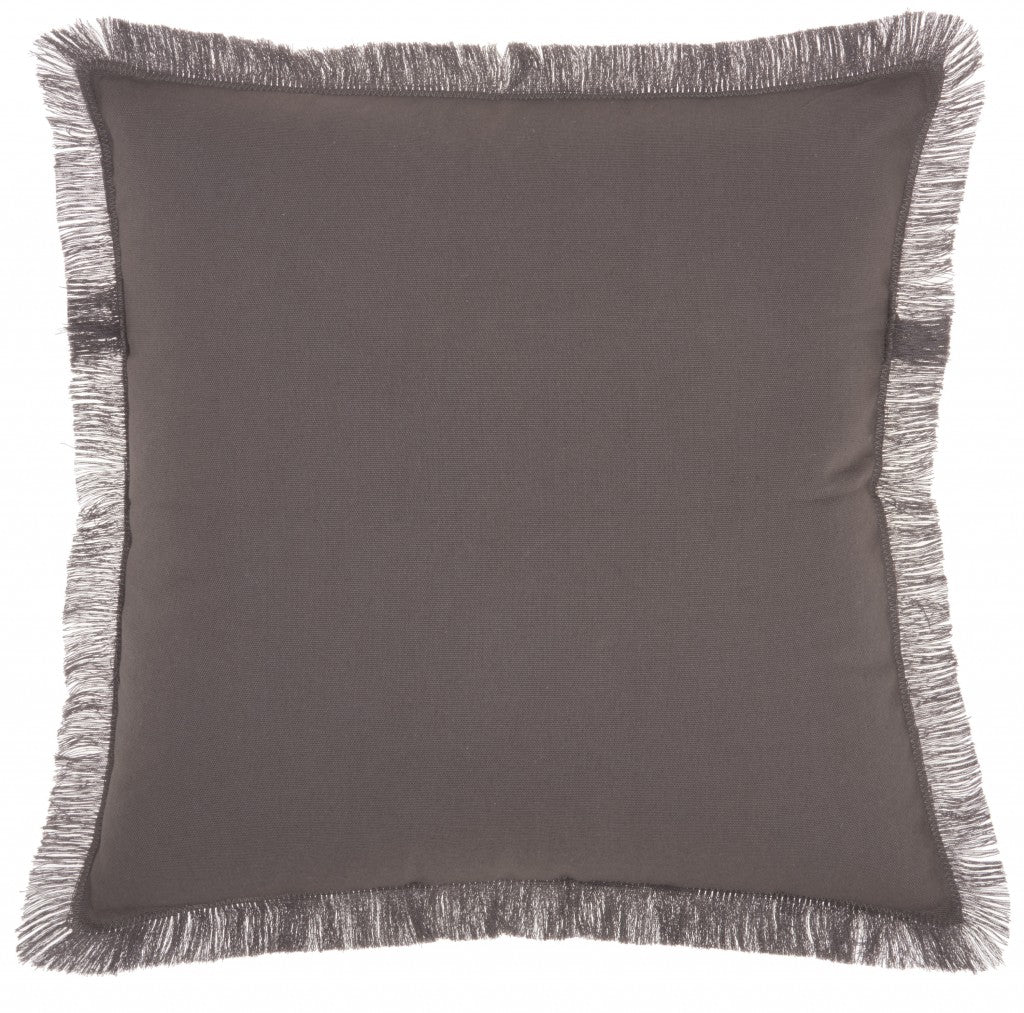 18" Charcoal Cotton Throw Pillow