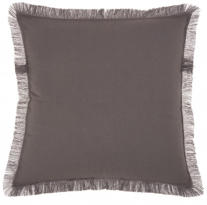 18" Charcoal Cotton Throw Pillow