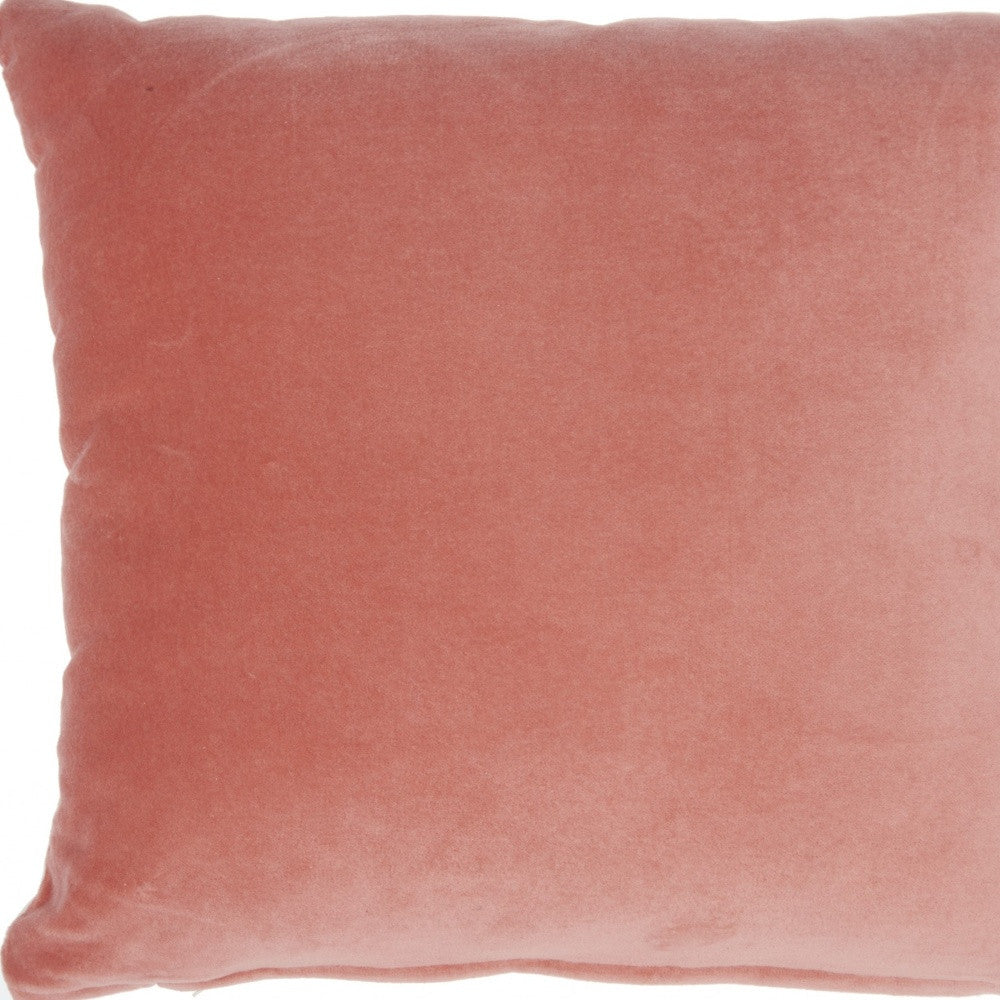 16" Pink Velvet Throw Pillow