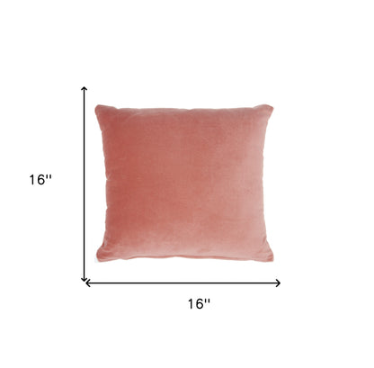 16" Pink Velvet Throw Pillow