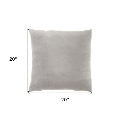 20" Gray Cotton Throw Pillow