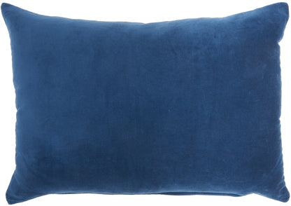 14" X 20" Navy Blue Cotton Throw Pillow