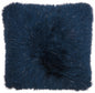 20" Plush Navy Shag Accent Throw Pillow