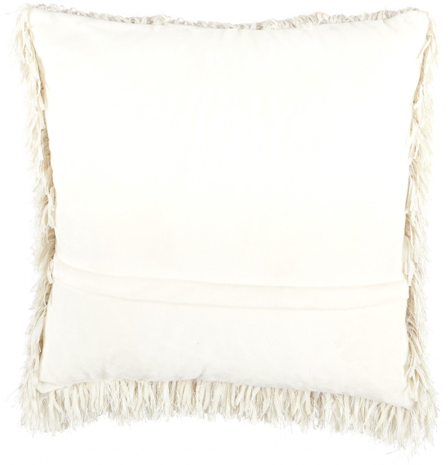 Square Ivory Shag Throw Pillow