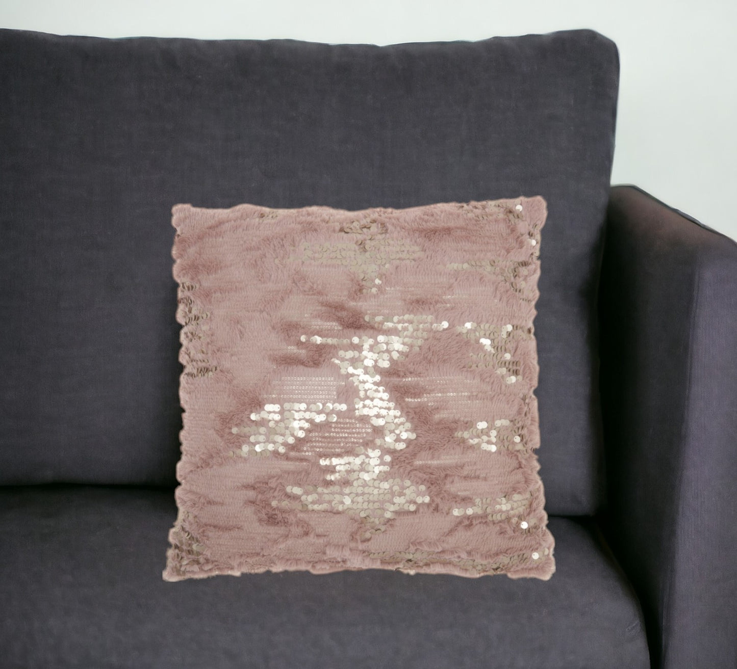 20" Sequined Blush Abstract Throw Pillow