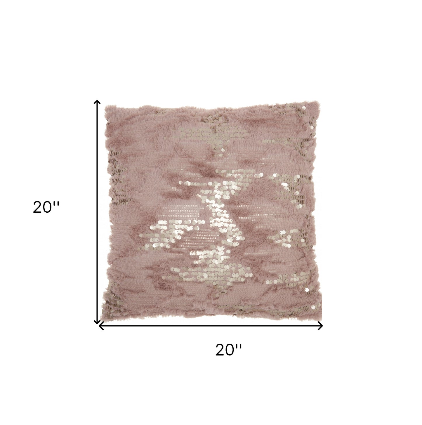 20" Sequined Blush Abstract Throw Pillow