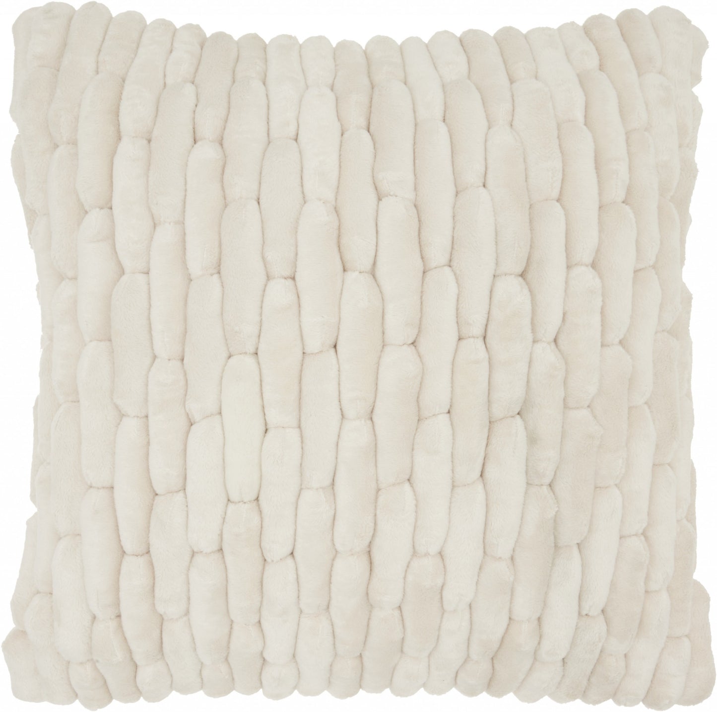 20" Ivory Silky Soft Velvet Capsules Throw Pillow