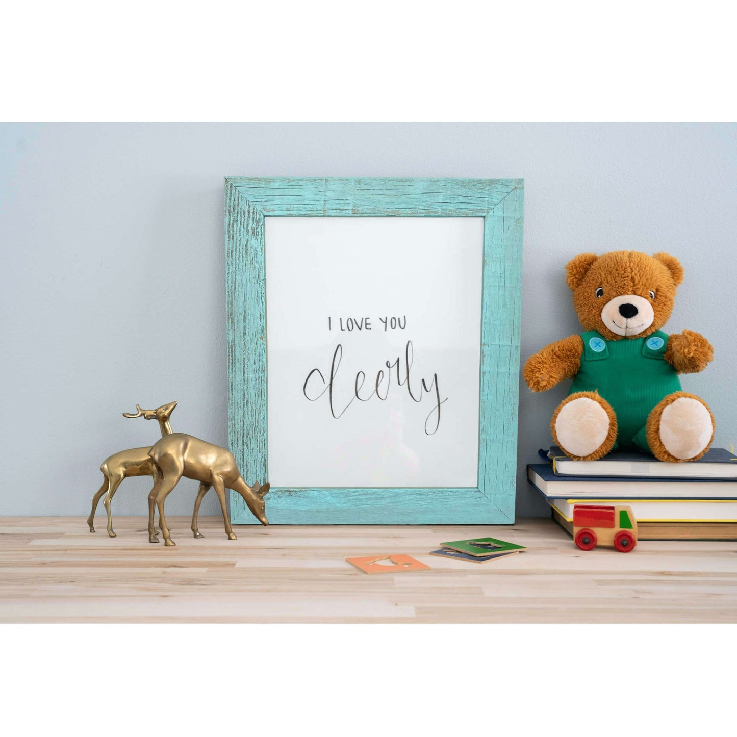 4” X 4” Rustic Farmhouse Light Aqua Blue Wood Frame