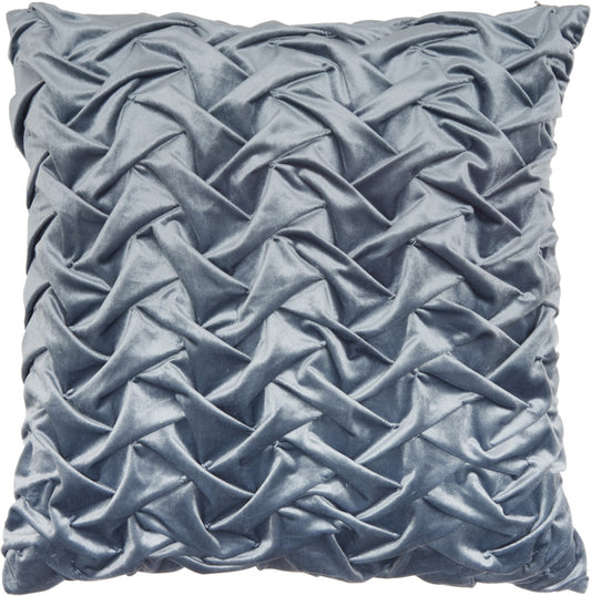 22" Powder Blue Weave Velvet Throw Pillow