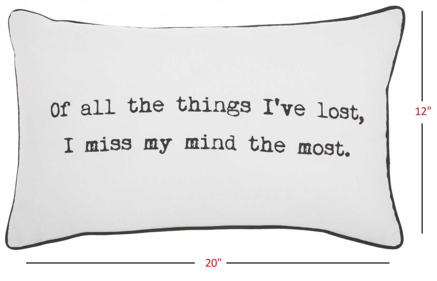 Black And White I Miss My Mind Throw Pillow