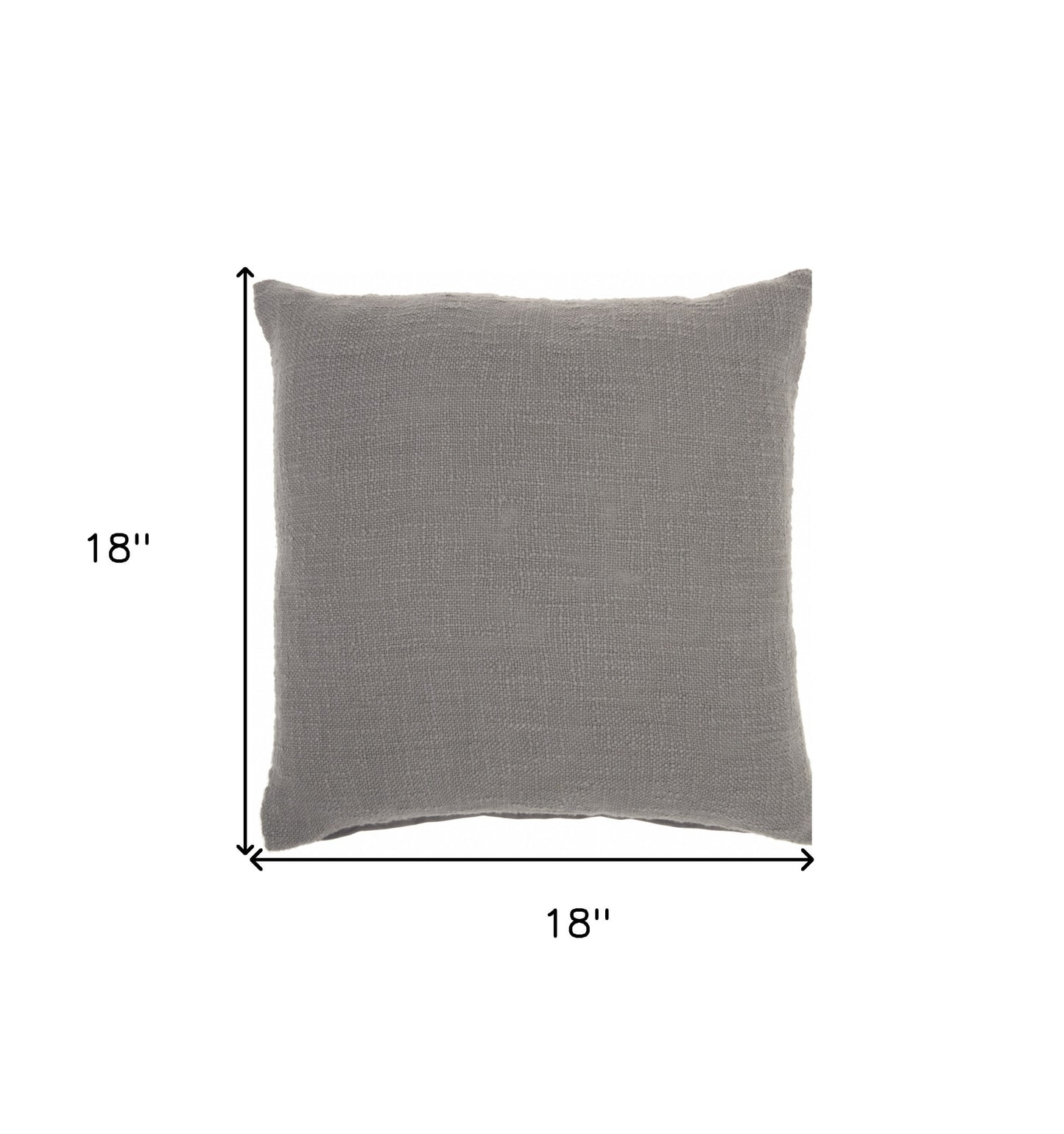 18" Gray Cotton Throw Pillow